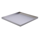 Lekblad 510x510mm rvs met 1cm opstaande rand