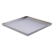 Lekblad 510x510mm rvs met 1cm opstaande rand