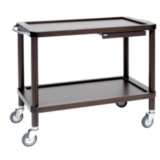 Serveerwagen Wengé hout afm: 106x52x80cm