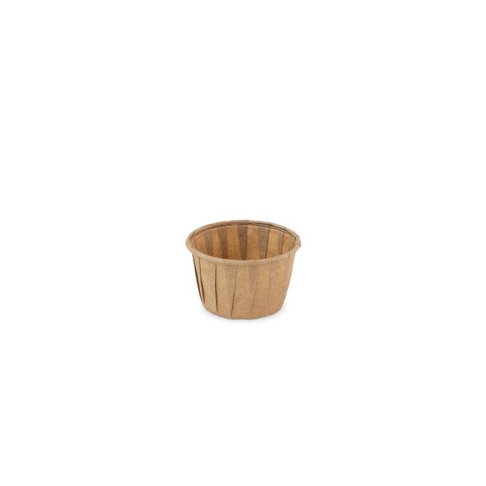 Sausbakje papier (FSC®) rond bruin 1.25oz/ 37ml doos à 12x200 afm: Ø50 xH31mm.
