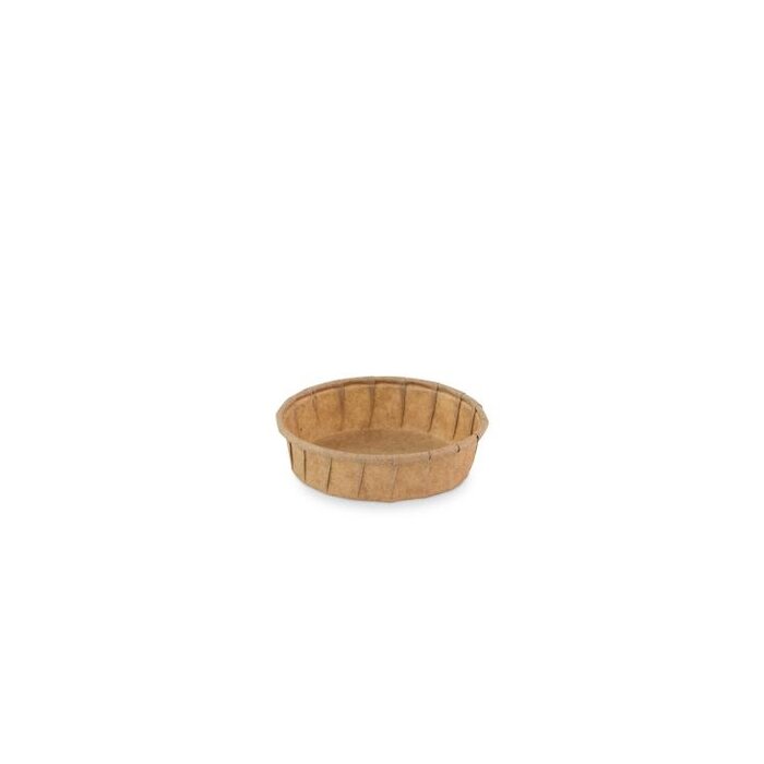 Sausbakje papier (FSC®) rond laag bruin 1.00oz/ 30ml doos à 12x200 afm: Ø60 xH15mm.