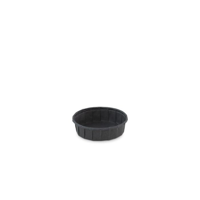 Sausbakje papier (FSC®) rond laag zwart 1.00oz/ 30ml doos à 12x200 afm: Ø60 xH15mm.