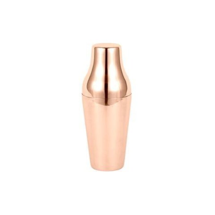 Cocktailstrainer/mixer 4 delig m/veer koper kleurig