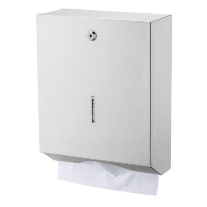 Handdoekdispenser mat rvs groot met slot
