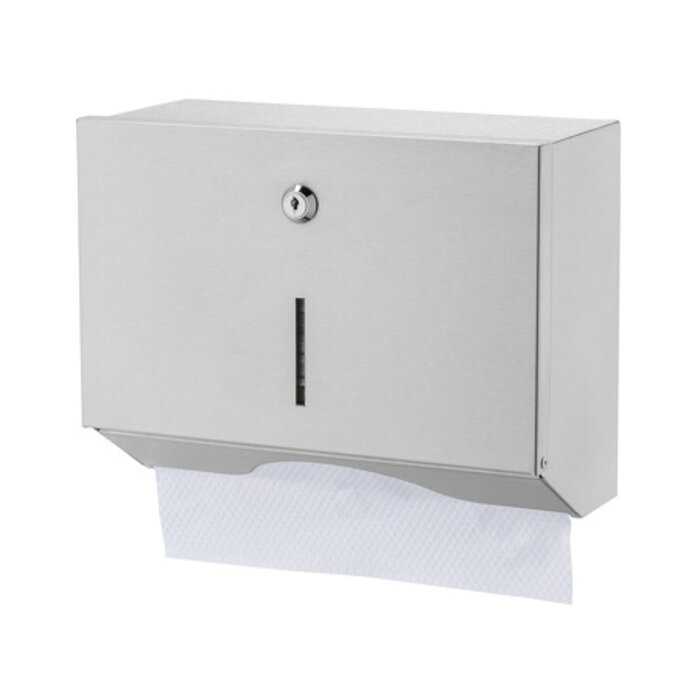 Handdoekdispenser mat rvs klein met slot