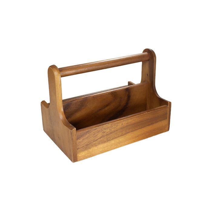 Acacia tafelcaddy met handvat 25 x 15,3 x 18 cm