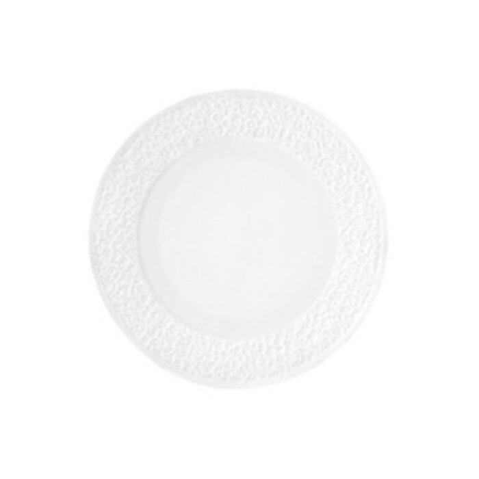 Nori bord plat 21 cm wit relief smal doos à 6 stuks