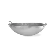 Wokpan plaatstaal Ø70cm H 22cm met 2 grepen