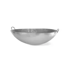 Wokpan plaatstaal Ø70cm H 22cm met 2 grepen