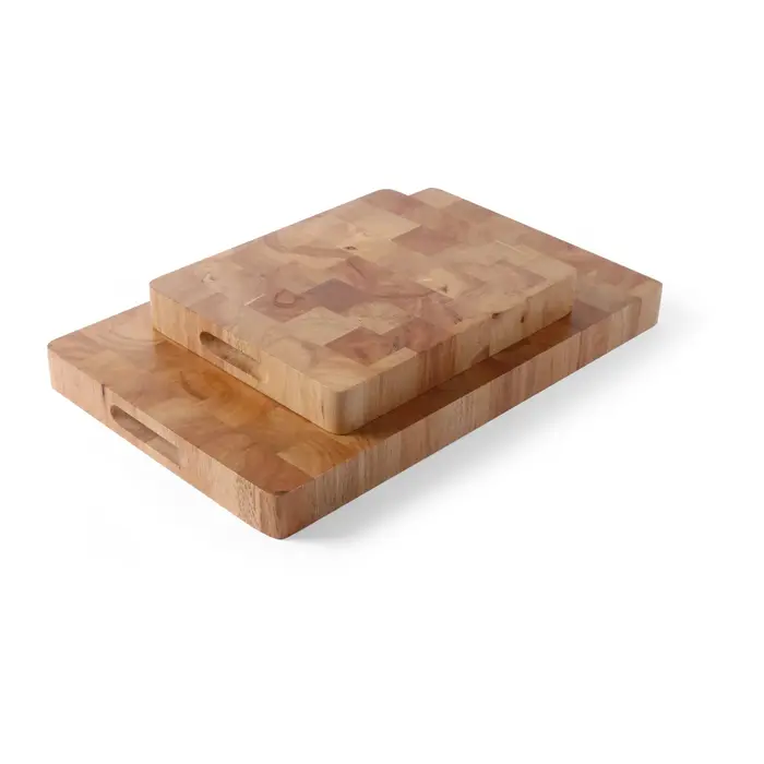 Snijplank Rubberwood 530x325x45mm LxBxD met handgrepen