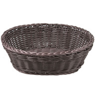 Broodmand kunststof bruin riet 25x20x7,5(h)cm ovaal