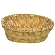 Broodmand kunststof blank riet 25x20x7,5(h)cm ovaal