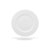 H Plat bord Ø27cm rand Ø4,4cm wit hotelporselein (licht gewicht) doos à 6