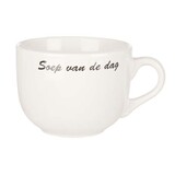 Soepkop wit 50cl met opdruk "Soep v.d. dag"  Ø10,5xH8,5cm doos à 6 stuks