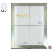Menukast RVS 4xA4 voorzien van glas en LED