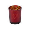 Love Gold theelichthouder rood doos à 6 Ø5,5 H 7cm