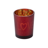 Love Gold theelichthouder rood doos à 6 Ø5,5 H 7cm