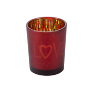 Love Gold theelichthouder rood doos à 6 Ø5,5 H 7cm