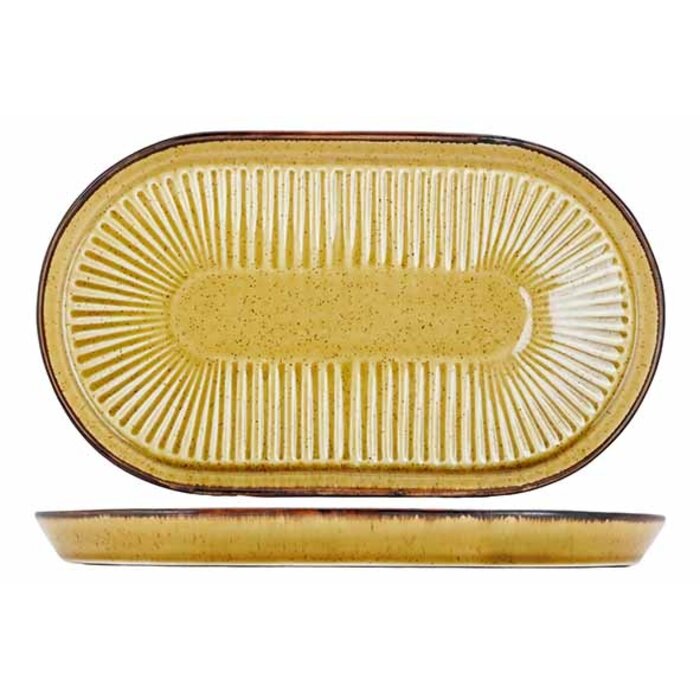 Proof Solas Mustard Ovaal bord 24 x 14cm doos à 12