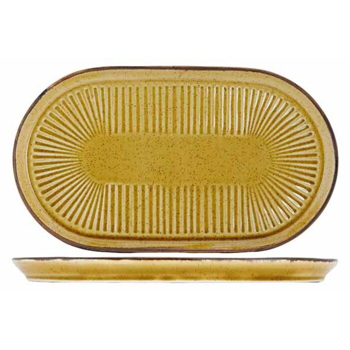 Proof Solas Mustard Ovaal bord 28 x 16cm doos à 12