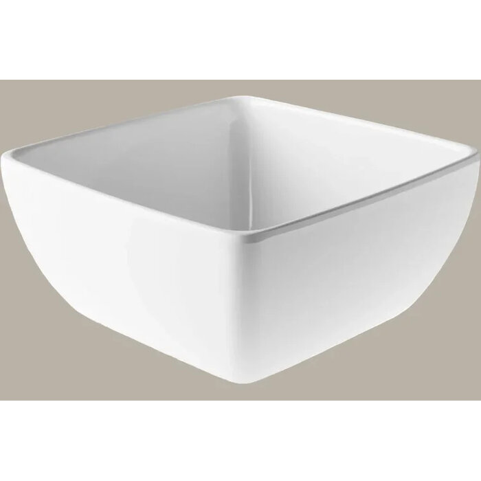 Melamine Saladeschaal vierkant 22,3x10,4cm beige gespikkeld 80081 doos à 3