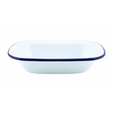 Emaille ovenschaal met blauwe rand 20 cm – per 12 stuks