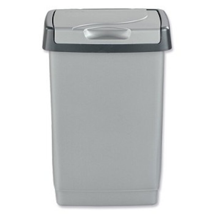 Afvalbak Curver 50 ltr kunststof grijs