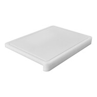 Trancheerplank met geul en 1 zijde gekant wit 50x37cm