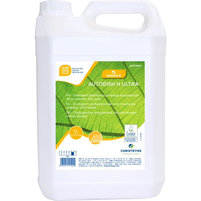 Relavit Green'R Glass vaatwasmiddel doos à 2 can à 5 liter  Autodish H Ultra speciaal voor glaswerk