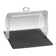 Serveerplateau met rolltop kap – 26x32cm – melamine (MF) – zwart