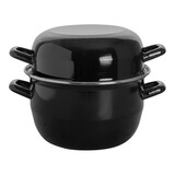 Mosselpan – 2,0kg – geëmailleerd – zwart
