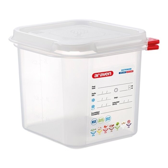 Araven Voedseldoos GN1/6 – 150 mm – polypropyleen (PP) – transparant