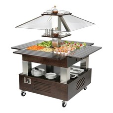 Saladebar – wengé hout – bruin
