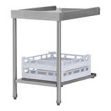 Aan/afvoer tafel – 070cm – roestvrijstaal