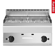 Lavasteen grill – 2-zones – roestvrijstaal