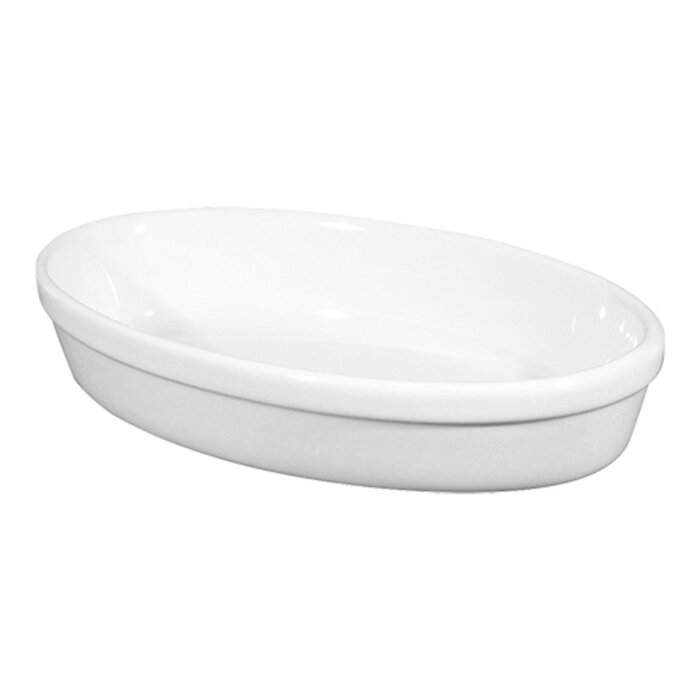 Saturnia Gratineerschaal – 19,0x12,0cm – porselein – wit