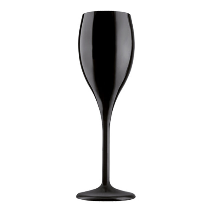 Brevetti WAF Champagne glas – 15cl – styreen-acrylonitril (SAN) – zwart