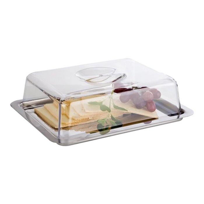 Emga Serveerplateau met afdekkap – 25x19cm – roestvrijstaal 18/0