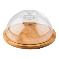 Serveerplateau met afdekkap – Ø21,0cm – bamboe – 20,5 cm