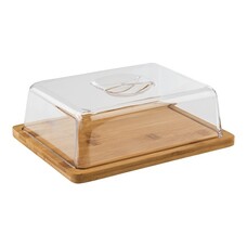 Serveerplateau met afdekkap – 24x19cm – bamboe