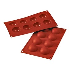 Bakvorm Half-Sphere – siliconenrubber (VMQ) – rood