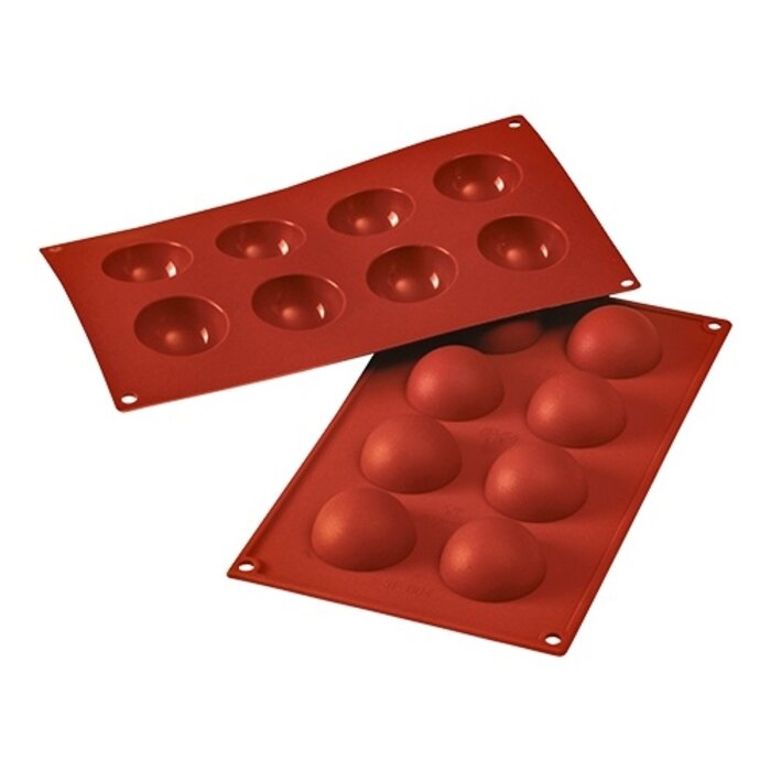 Silikomart Bakvorm Half-Sphere – siliconenrubber (VMQ) – rood