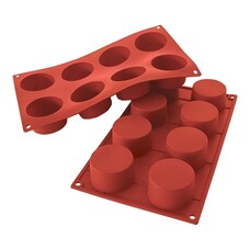 Bakvorm Cylinders – siliconenrubber (VMQ) – rood
