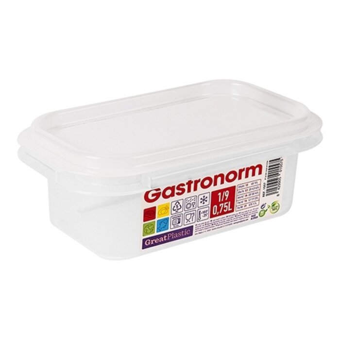 Great Plastic Voedseldoos GN1/9 – 065 mm – polypropyleen (PP) – transparant