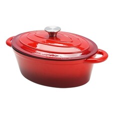 Braadpan 28x20cm – gietijzer – rood