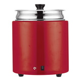 Soepketel – 10,0L – roestvrijstaal – rood