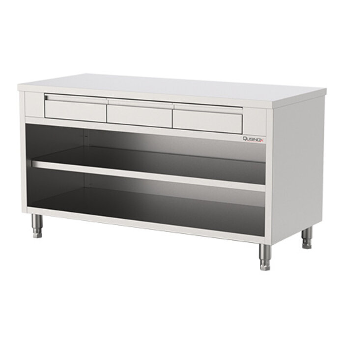 Qusinox Werktafel – 160cm – open – roestvrijstaal (430)