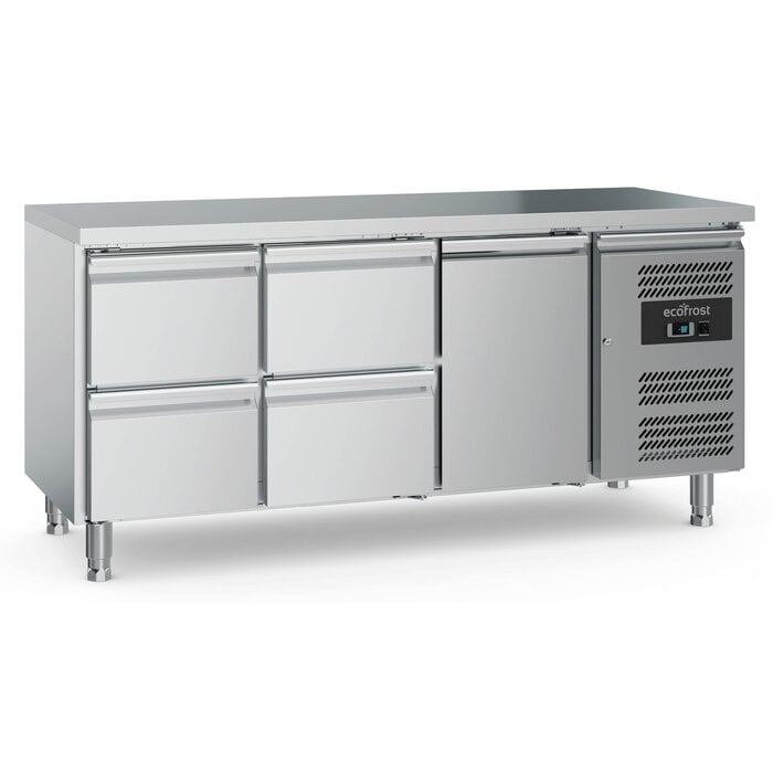Combisteel 700 koelwerkbank 1 drs 4 laden met verstelbare poten