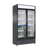 Koelkast 2 glasdeuren bez-780 gd zwart