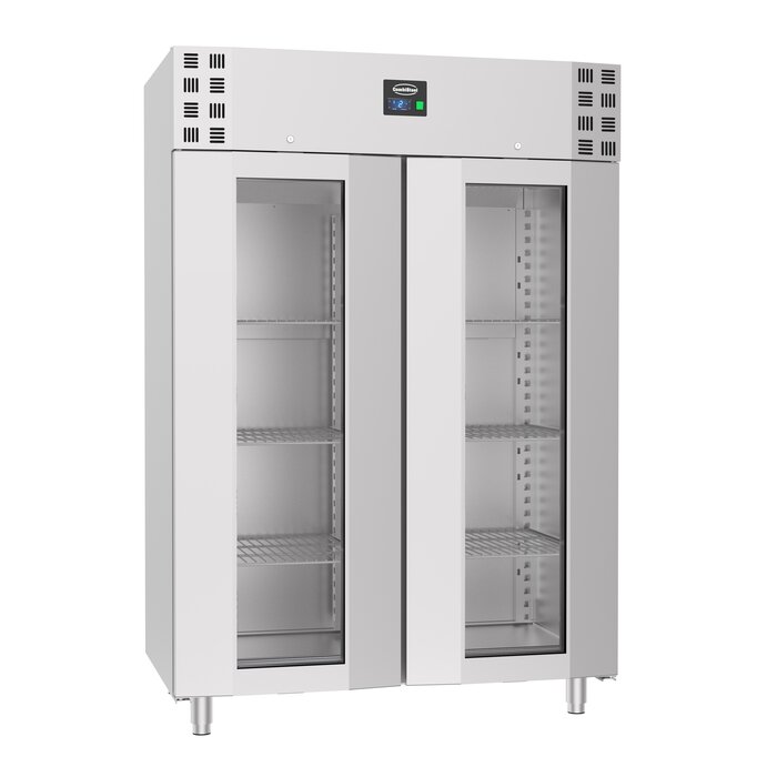Combisteel Koelkast RVS glasdeur mono block 1400 ltr